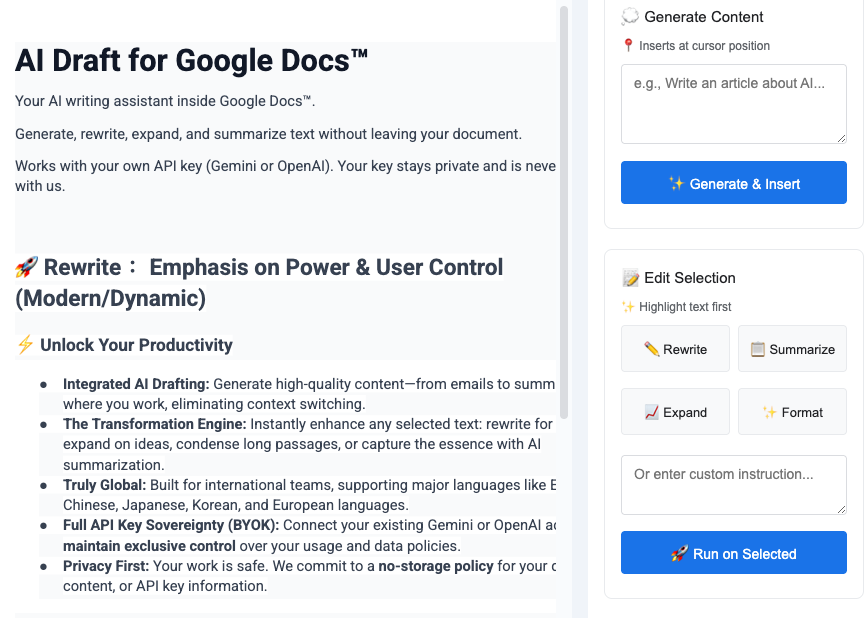 AI Draft screenshot 2