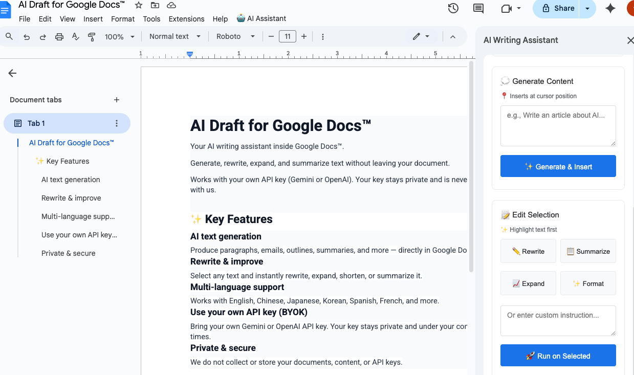 AI Draft main screenshot