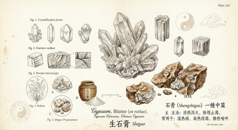石膏 shigao Gypsum